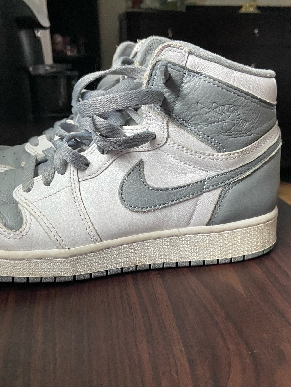 Jordan Women's High-Top Sneakers in White and Light Gray